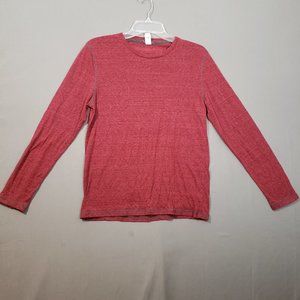 Alo Yoga Womens Long Sleeve Crew Neck Shirt/Top, Size Small, Heather Red